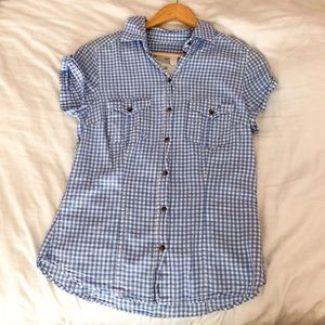 H&M checkered short sleeve button down